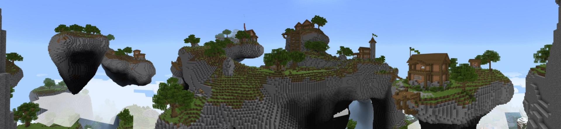Panorama of the Minecraft Bedrock Marketplace product Elytra Aisles created by Razzleberries.
