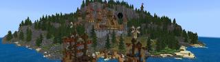 Panorama of the Minecraft Bedrock Marketplace product Epic Islands Flatrock created by Razzleberries.
