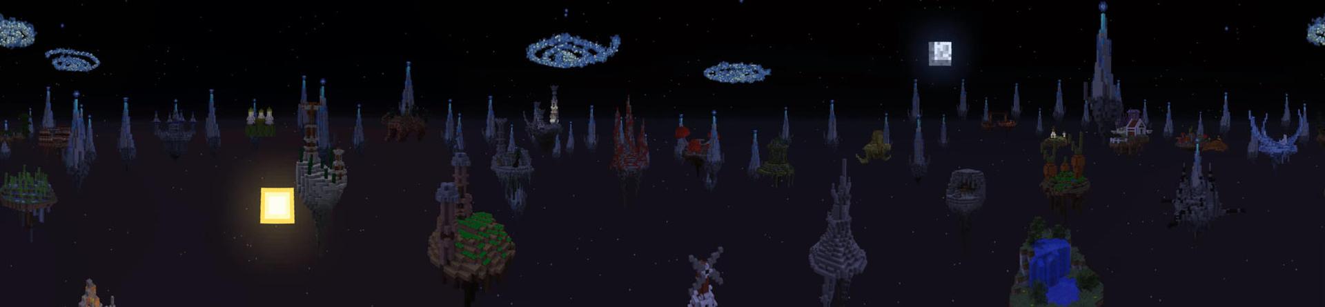 Panorama of the Minecraft Bedrock Marketplace product Epic Sky Block created by Razzleberries.