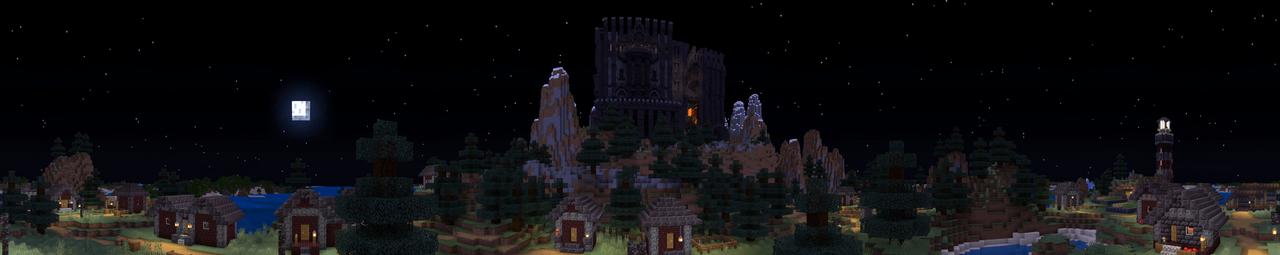 Panorama of the Minecraft Bedrock Marketplace product Evil Overlord Simulator created by Razzleberries.