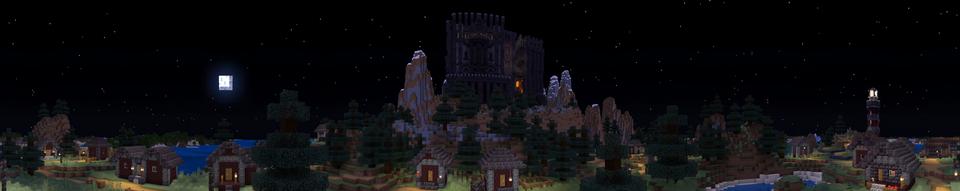 Panorama of the Minecraft Bedrock Marketplace product Evil Overlord Simulator created by Razzleberries.