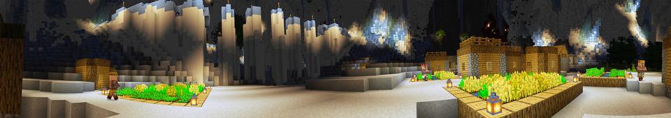 Panorama of the Minecraft Bedrock Marketplace product Extreme Survival Caves created by Razzleberries.