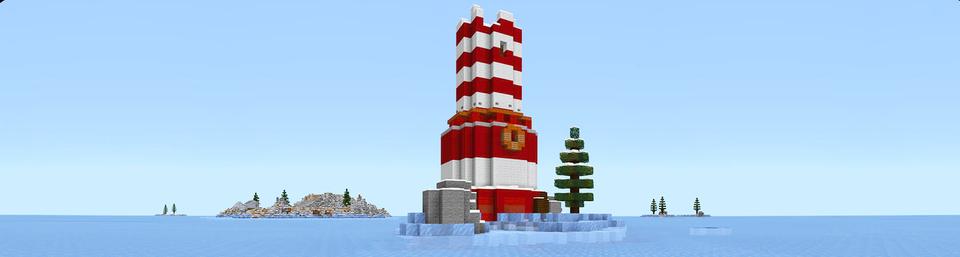 Panorama of the Minecraft Bedrock Marketplace product Supervivencia Extrema Isla de Hielo created by Razzleberries.