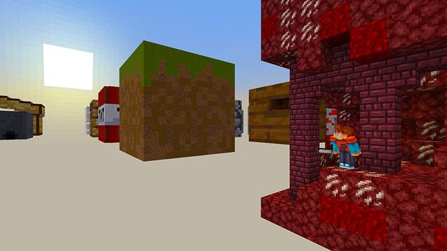 Screenshot of the Minecraft Bedrock Marketplace product Extreme Survival: Mega Blocks created by Razzleberries.