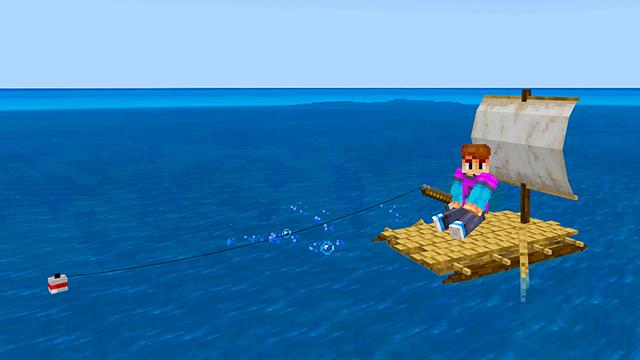 Screenshot of the Minecraft Bedrock Marketplace product Extreme Survival: Raft created by Razzleberries.