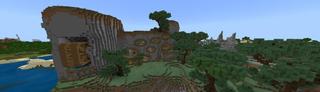 Panorama of the Minecraft Bedrock Marketplace product Fantastic Cliffside Base created by Razzleberries.