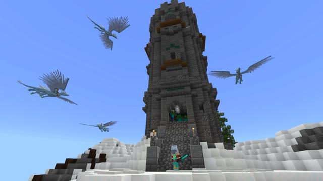 Screenshot of the Minecraft Bedrock Marketplace product Fantasy Spawns: Frozen Castle created by Razzleberries.