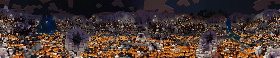 Panorama of the Minecraft Bedrock Marketplace product Fear the Rain created by Razzleberries.