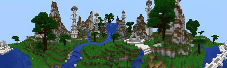 Panorama of the Minecraft Bedrock Marketplace product Find the Button created by Razzleberries.