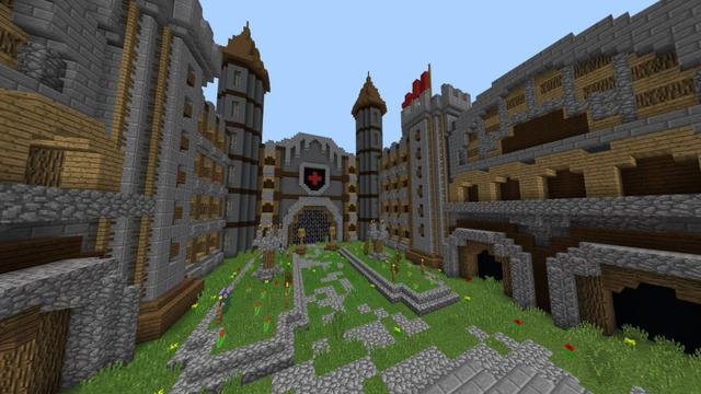 Screenshot of the Minecraft Bedrock Marketplace product Find the Button created by Razzleberries.