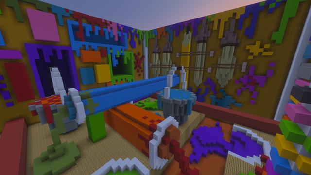 Screenshot of the Minecraft Bedrock Marketplace product Find the Button created by Razzleberries.