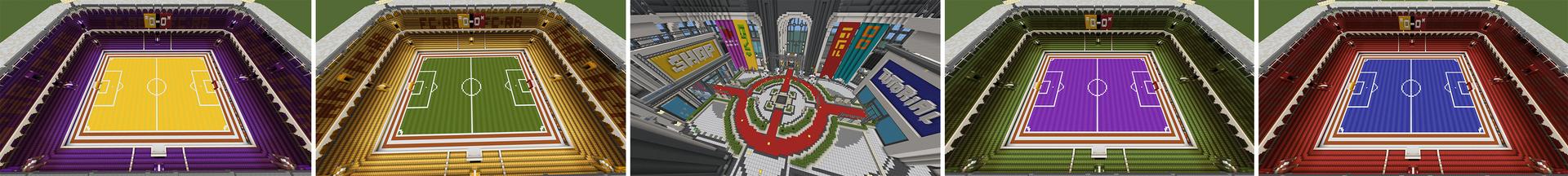 Panorama of the Minecraft Bedrock Marketplace product Football Soccer created by Razzleberries.