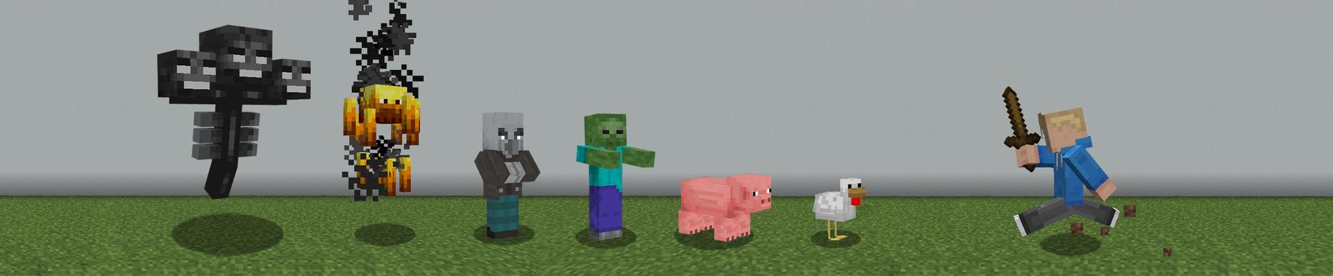 Panorama of the Minecraft Bedrock Marketplace product Force Mobs Challenge created by Razzleberries.