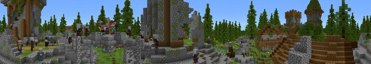 Panorama of the Minecraft Bedrock Marketplace product Forgotten Village created by Razzleberries.