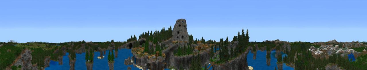 Panorama of the Minecraft Bedrock Marketplace product Friholm Refuge created by Razzleberries.