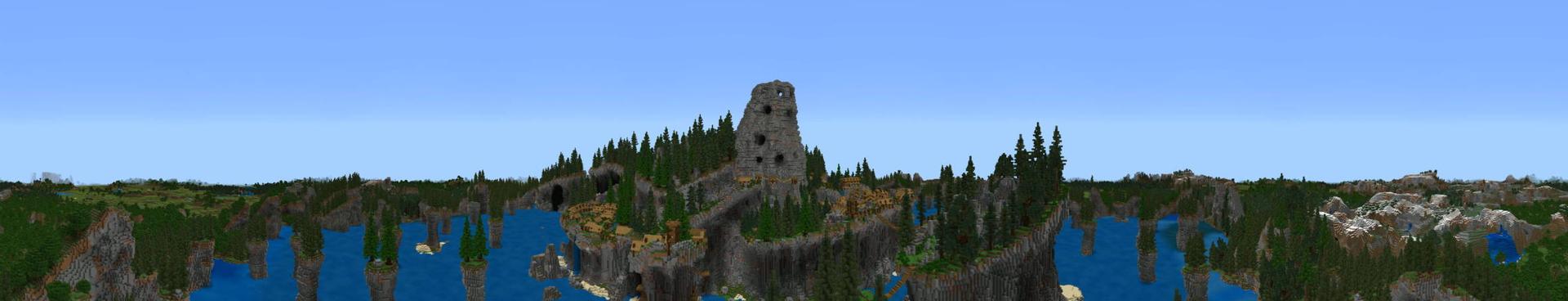 Panorama of the Minecraft Bedrock Marketplace product Friholm Refuge created by Razzleberries.