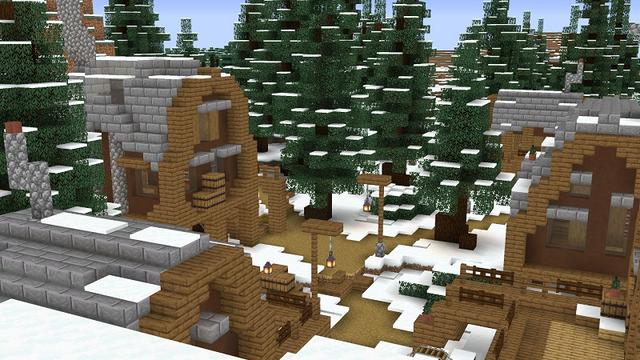 Screenshot of the Minecraft Bedrock Marketplace product Frozen Falls created by Razzleberries.