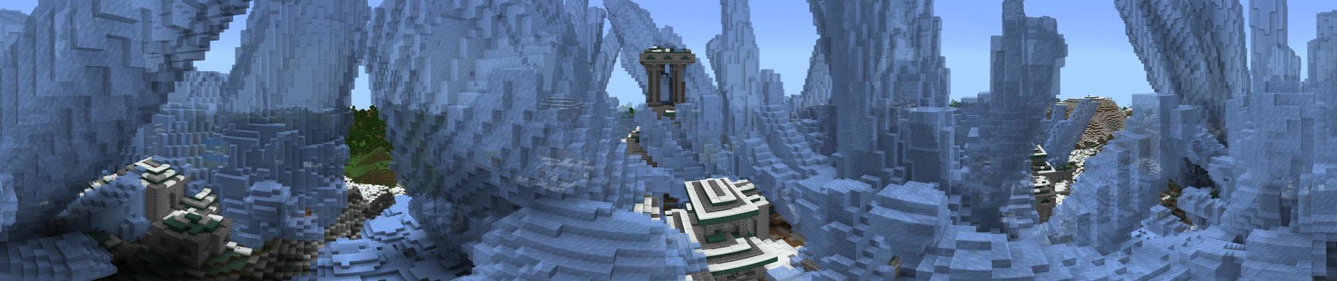 Panorama of the Minecraft Bedrock Marketplace product Frozen in Time created by Razzleberries.