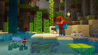 Screenshot of the Minecraft Bedrock Marketplace product Giant Axolotl created by Razzleberries.