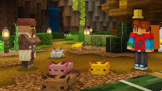 Screenshot of the Minecraft Bedrock Marketplace product Giant Axolotl created by Razzleberries.