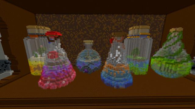 Screenshot of the Minecraft Bedrock Marketplace product Giant Potion Bottle Survival created by Razzleberries.