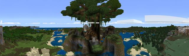 Panorama of the Minecraft Bedrock Marketplace product God Tree Base created by Razzleberries.