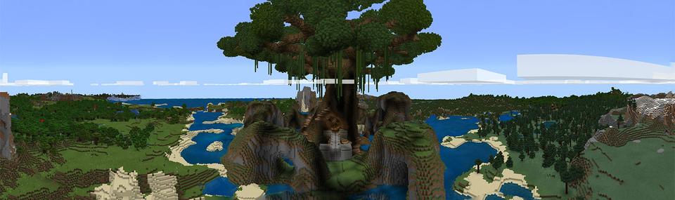 Panorama of the Minecraft Bedrock Marketplace product God Tree Base created by Razzleberries.