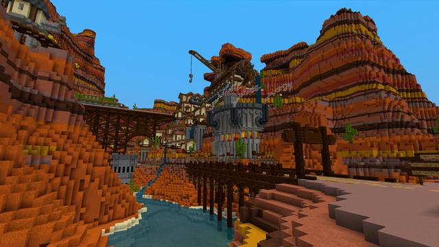 Screenshot of the Minecraft Bedrock Marketplace product Gold Rush Ridge created by Razzleberries.