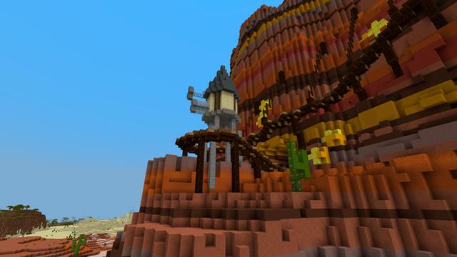 Screenshot of the Minecraft Bedrock Marketplace product Gold Rush Ridge created by Razzleberries.