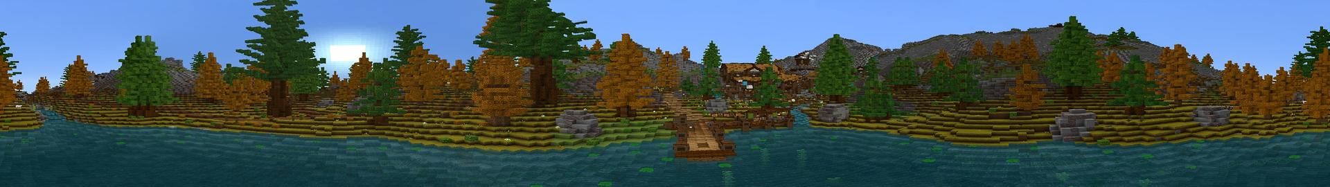Panorama of the Minecraft Bedrock Marketplace product Golden Arrow Valley created by Razzleberries.