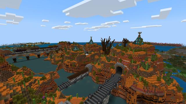 Screenshot of the Minecraft Bedrock Marketplace product Goldwagon Canyon created by Razzleberries.