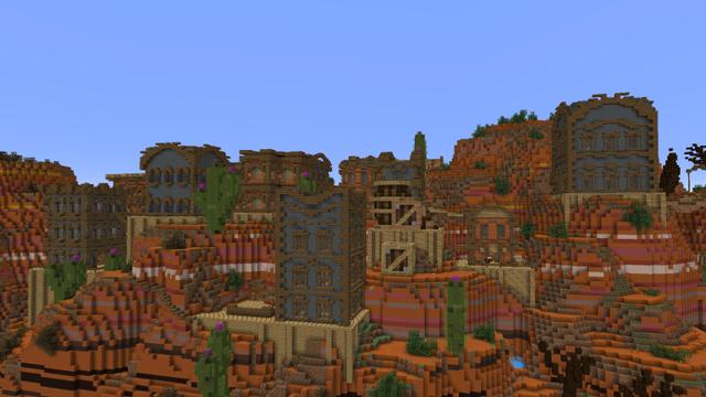 Screenshot of the Minecraft Bedrock Marketplace product Goldwagon Canyon created by Razzleberries.