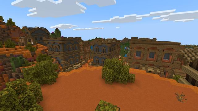 Screenshot of the Minecraft Bedrock Marketplace product Goldwagon Canyon created by Razzleberries.