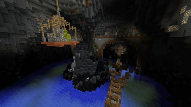Screenshot of the Minecraft Bedrock Marketplace product Goldwagon Canyon created by Razzleberries.
