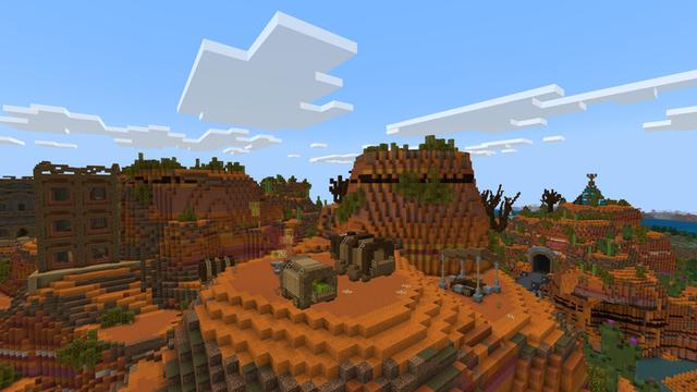 Screenshot of the Minecraft Bedrock Marketplace product Goldwagon Canyon created by Razzleberries.