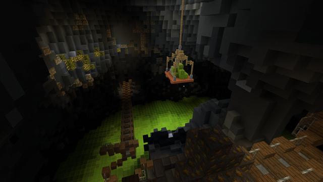 Screenshot of the Minecraft Bedrock Marketplace product Goldwagon Canyon created by Razzleberries.