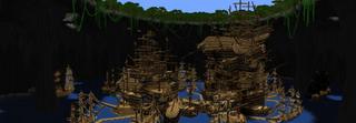 Panorama of the Minecraft Bedrock Marketplace product Great Pirate Cove created by Razzleberries.