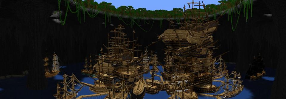 Panorama of the Minecraft Bedrock Marketplace product Great Pirate Cove created by Razzleberries.