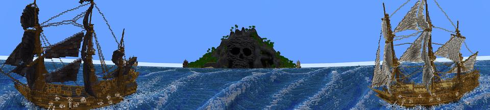 Panorama of the Minecraft Bedrock Marketplace product Great Pirate Sea created by Razzleberries.