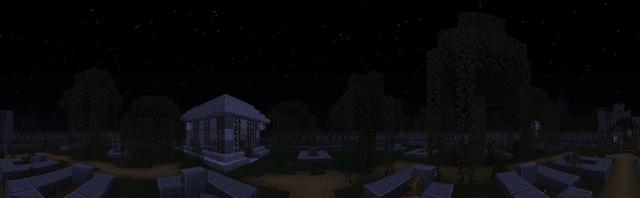 Panorama of the Minecraft Bedrock Marketplace product Haunted Island created by Razzleberries.