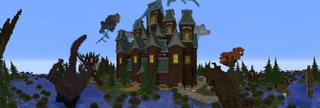 Panorama of the Minecraft Bedrock Marketplace product Haunted Mansion created by Razzleberries.