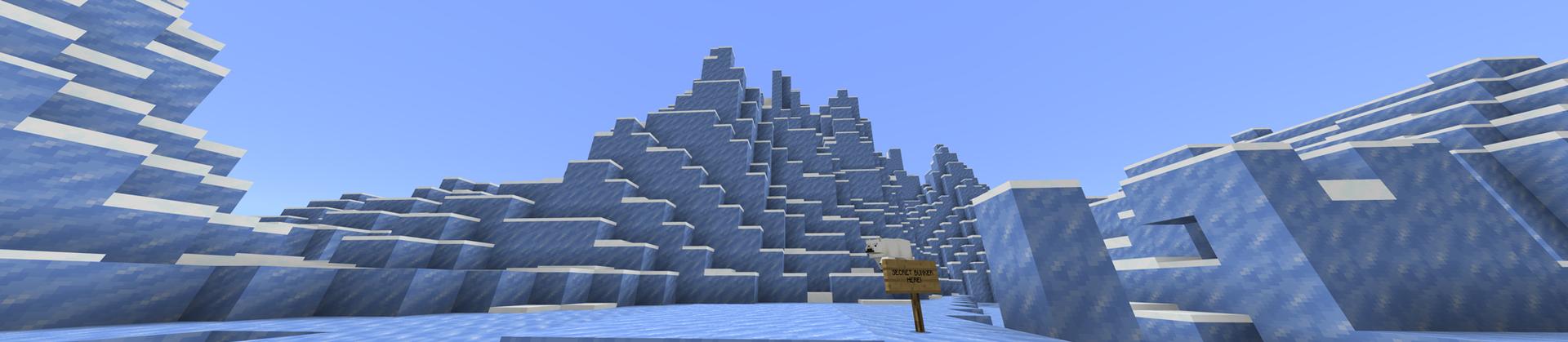 Panorama of the Minecraft Bedrock Marketplace product Hidden Arctic Bunker created by Razzleberries.