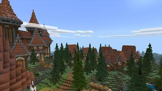 Screenshot of the Minecraft Bedrock Marketplace product Hidden Bush Village created by Razzleberries.
