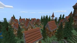 Screenshot of the Minecraft Bedrock Marketplace product Hidden Bush Village created by Razzleberries.