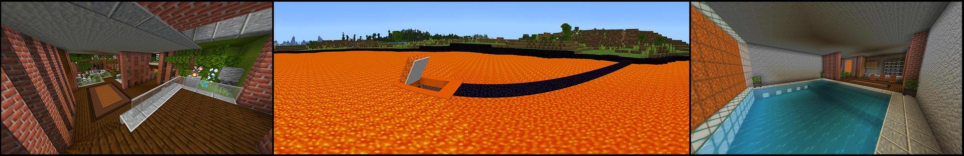 Panorama of the Minecraft Bedrock Marketplace product Hidden Lava Base created by Razzleberries.