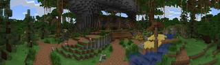 Panorama of the Minecraft Bedrock Marketplace product Hidden Leaf Village created by Razzleberries.