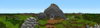 Panorama of the Minecraft Bedrock Marketplace product Hidden Mountain Bunker created by Razzleberries.