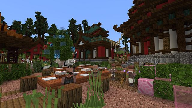Screenshot of the Minecraft Bedrock Marketplace product Hidden Ninja Village created by Razzleberries.