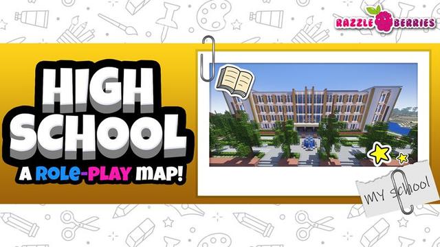 Thumbnail of the Minecraft Bedrock Marketplace product High School a Role-play Map created by Razzleberries.
