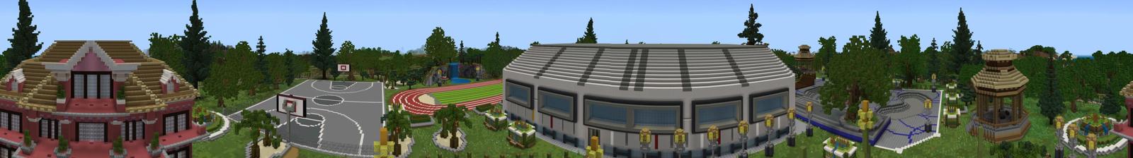Panorama of the Minecraft Bedrock Marketplace product Hitting the Gym created by Razzleberries.